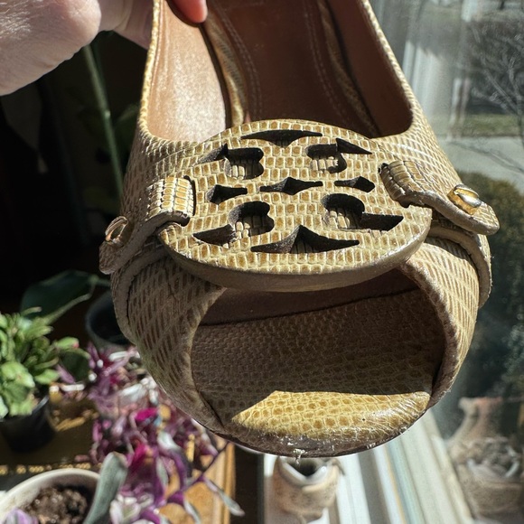 Tory Burch Mini Miller Snake Embossed Open Toe - Picture 7 of 10